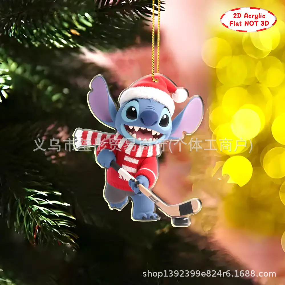 Transfronterizos temu Xiyin nuevo Stiltys decoración de Navidad decoración de automóviles colgante plano acrílico 2D lista