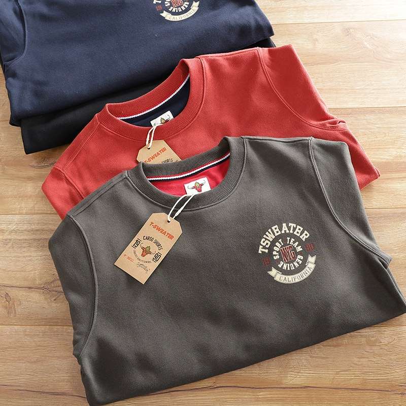 Tide American ретро-старый принт! 2024 осенний новый мужской свободный модный повседневный свиток с длинными рукавами