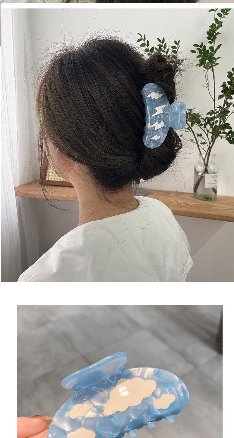 Fashion Lightning White Cloud Shaped Acetic Acid Grip Cute Hairpin Hair Accessories display picture 1