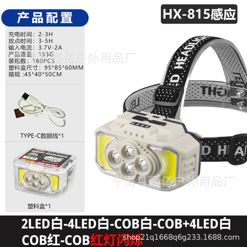 Transfronterizos COB inducción headlight led zoom al aire libre montañismo luz de pesca nocturna al por mayor image 8