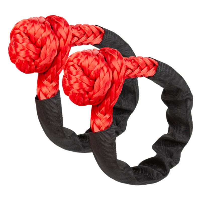 Car tow rope soft shackle high molecular polyethylene pull rope trailer rescue tool traction rope knot rope buckle
