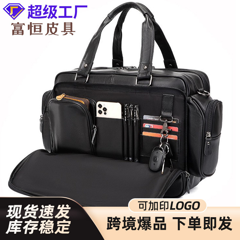 Shoulder Bag Men's Crossbody Bag Top Layer Cowhide Business Briefcase Men's Bag Computer Bag Leather Bag Leather Handbag