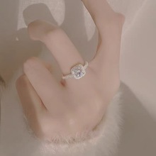 S925��yС���ǽ�ָŮ2025�¿���p�ݸ߼���ʳָ��ȦС���OӋָ