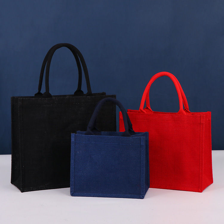 Mismo estilo de yute buena bolsa de compras de protección del medio ambiente bolso de lino Muji bolso de lino en stock sin imprimir