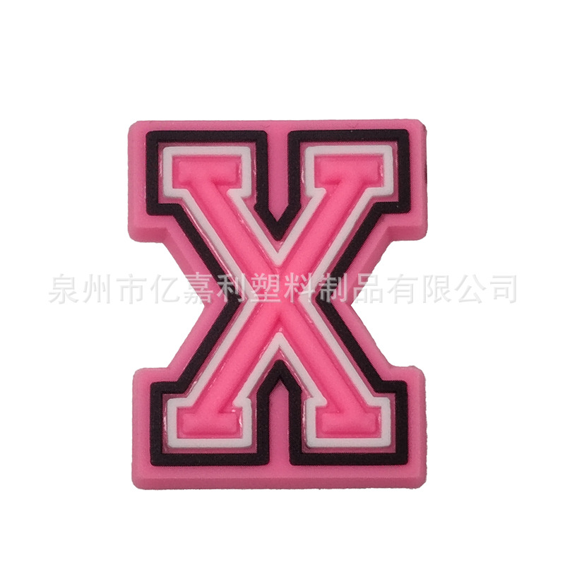 Rosa carta serie agujero zapatos Accesorios agujero zapatos DIY zapatos desmontables flor zapato hebilla al por mayor