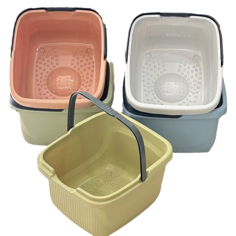 ソース卸売プラスチック足湯バケツ、厚みのある足湯バケツ、印刷可能なロゴ、高さのあるマッサージ足湯バケツ、ポータブル足湯バケツ|undefined