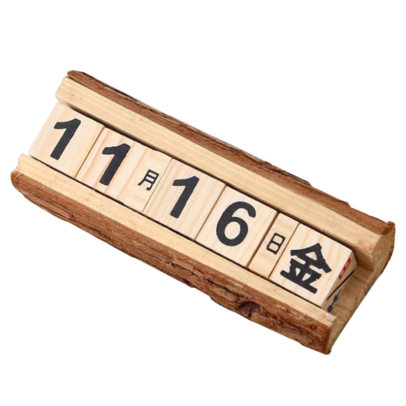 Creativo calendario de madera manual sala de estar dormitorio calendario de escritorio decoración de decoración de alto grado para regalos de estudiantes