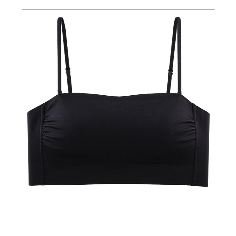 Simple brillante sentido cero cómodo sin costura pequeña Correa ropa interior sin anillo de acero fino sin anillo de acero tubo superior sujetador 6017