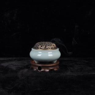 New Chinese Zen Ceramic Plate Incense Burner Incense Burner Sandalwood Burner Home Indoor Tea Room Desktop Chinese Style Creative Ornaments