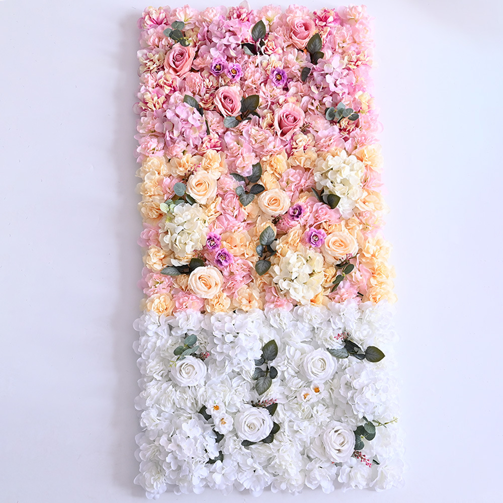 Simulación de pared de flores filas de flores de fondo pared red perforación de tarjetas de flores falsas decoración de pared decorativa decoración de bodas interiores rosa plantación