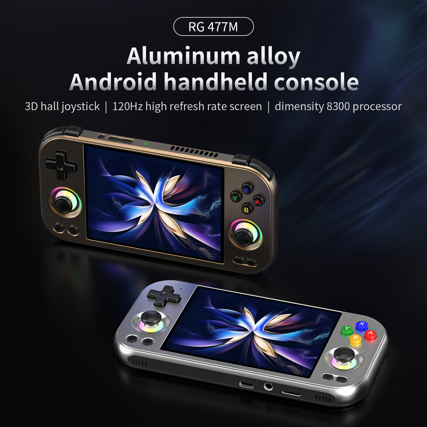 Cross-Border Foreign Trade New Model 477m Aluminum Alloy Android Handheld Game Console with Tv Connection and Large Screen, Nostalgic Handheld Game Console
