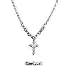 古巴镶钻十字架项链情侣一对ins嘻哈小众设计高级感送男女闺蜜礼