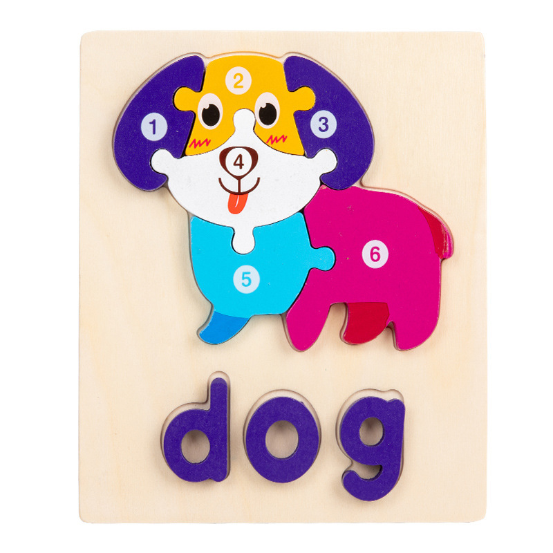 Palabras cognitivas digitales aprendiendo jugando y aprendiendo material didáctico Nuevo rompecabezas de alfabeto digital para niños de dibujos animados