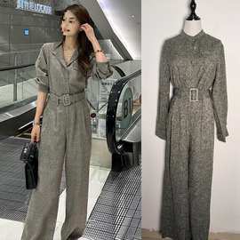 雨薇春季新款休闲时尚套装高腰显瘦减龄阔腿裤两件套