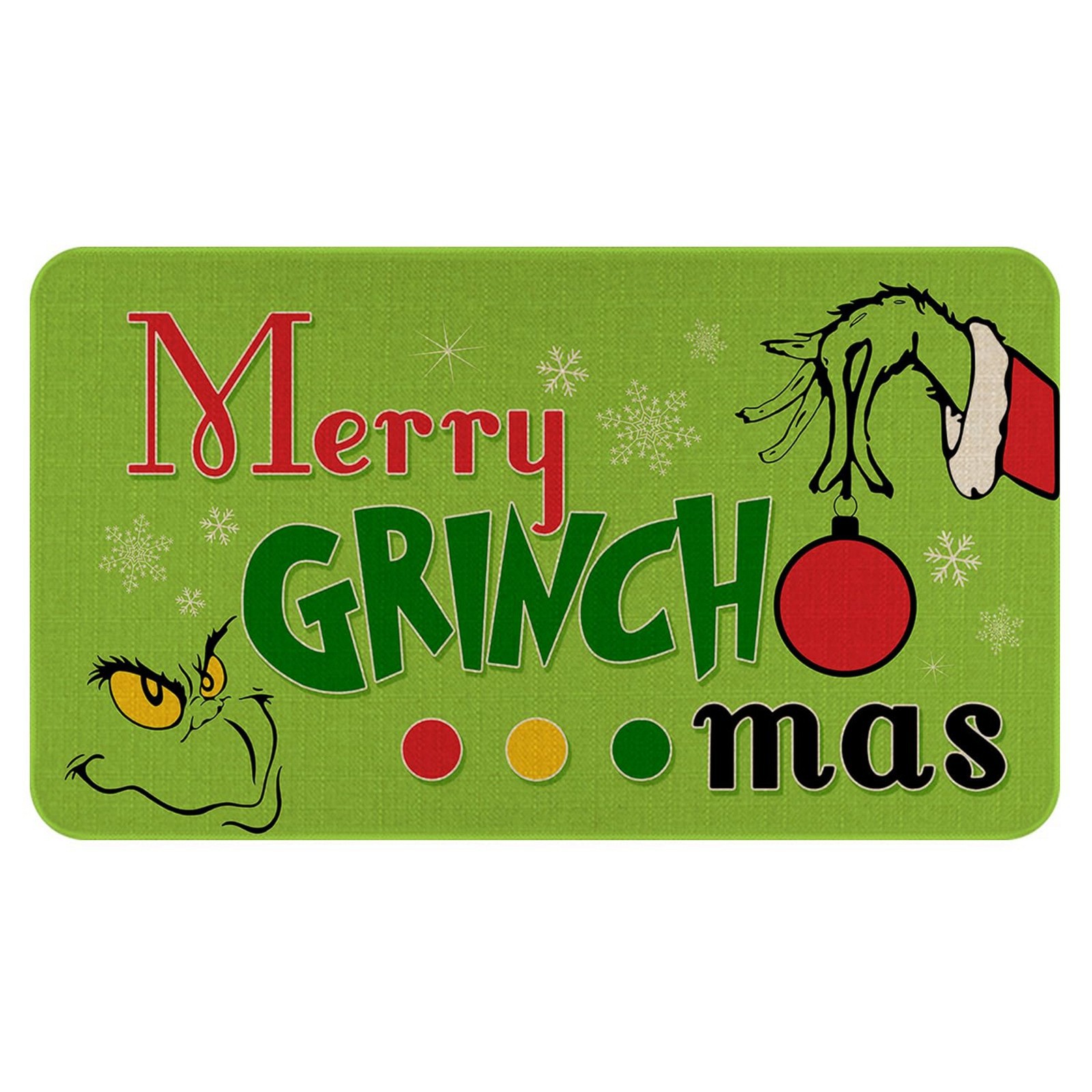 En stock Grinch alfombra del piso transfronterizo alfombra de Navidad alfombra de puerta de vacaciones verde payaso alfombra del piso