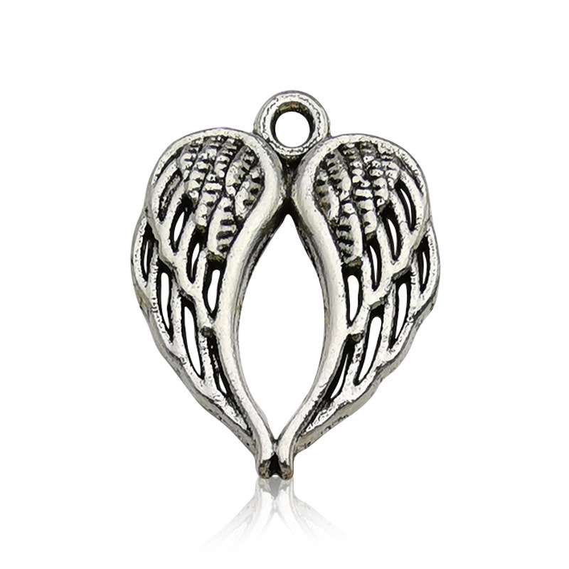 14097-ALAS de plata antigua colgante en forma de corazón 17 × 21-1,2G