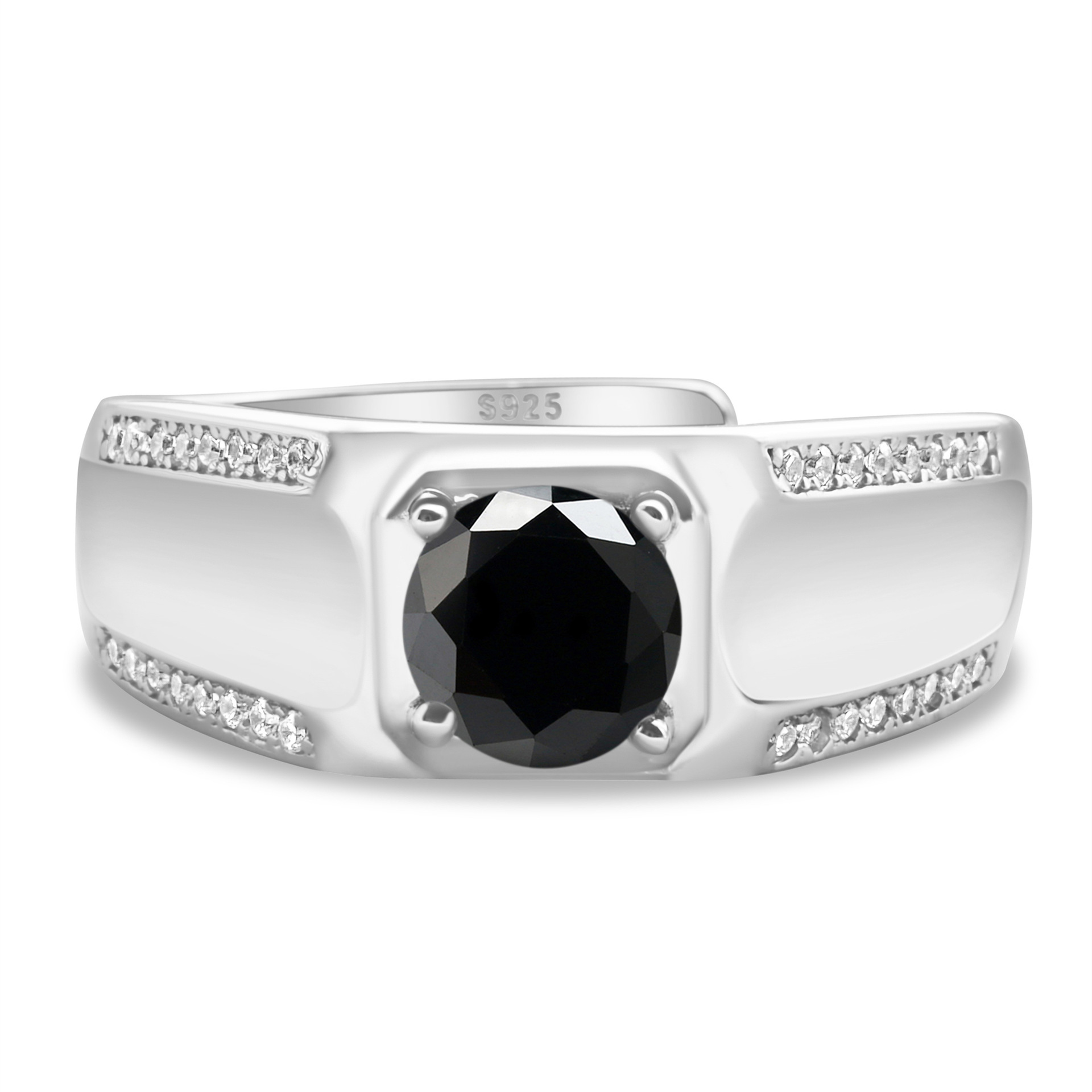 925 plata esterlina gran anillo de hombre de piedra moissan anillo masculino chapado pt950 oro atmósfera para enviar al por mayor fábrica de novio spot