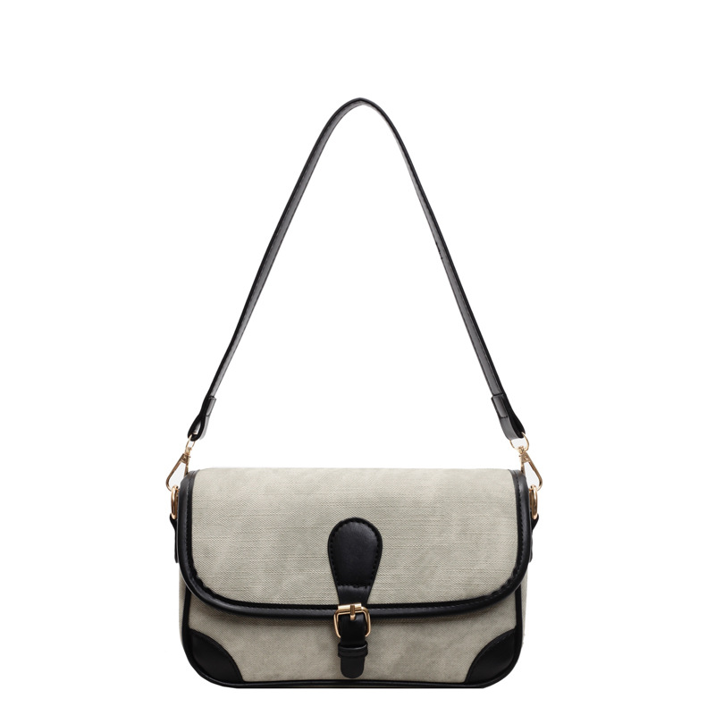 Bolsa de brazo de moda de color contrastante para mujeres 2024 nuevo simple bolso de hombro universal de alta humedad bolso casual