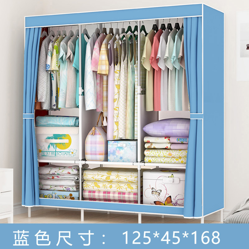 Simple Dustproof Storage Wardrobe, Wardrobe Fabric with Steel Frame, Combination Storage Cabinet, Minimalist Modern, Large Size, Fashionable