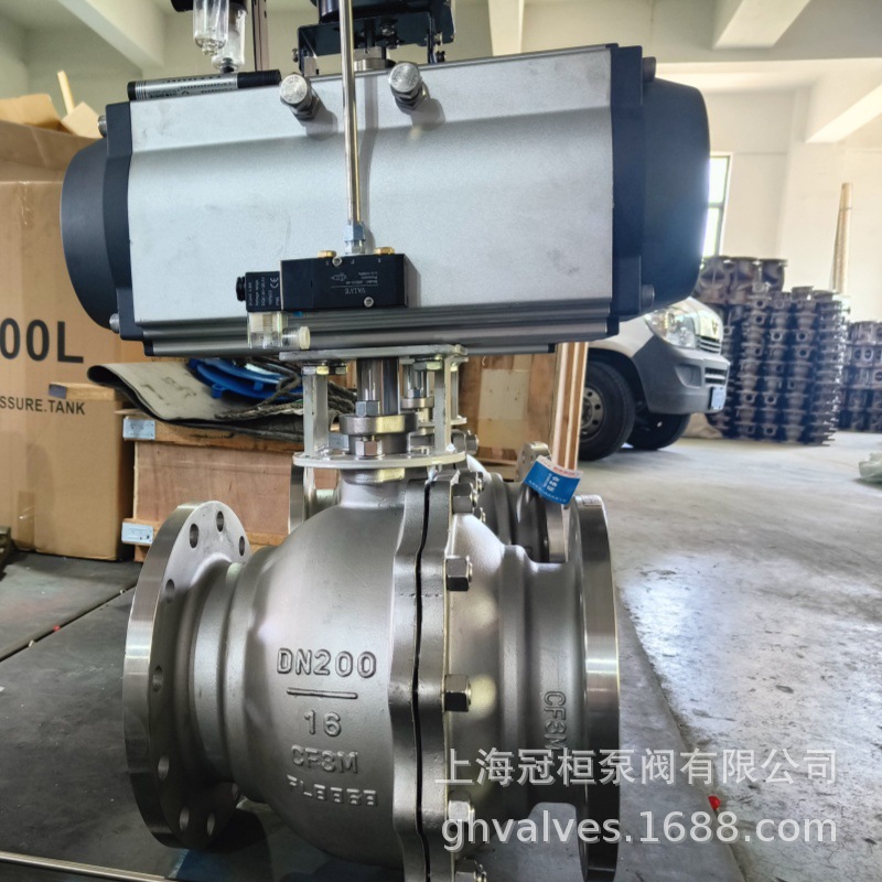 气动硬密封球阀Q641H-16P DN40 不锈钢法兰球阀