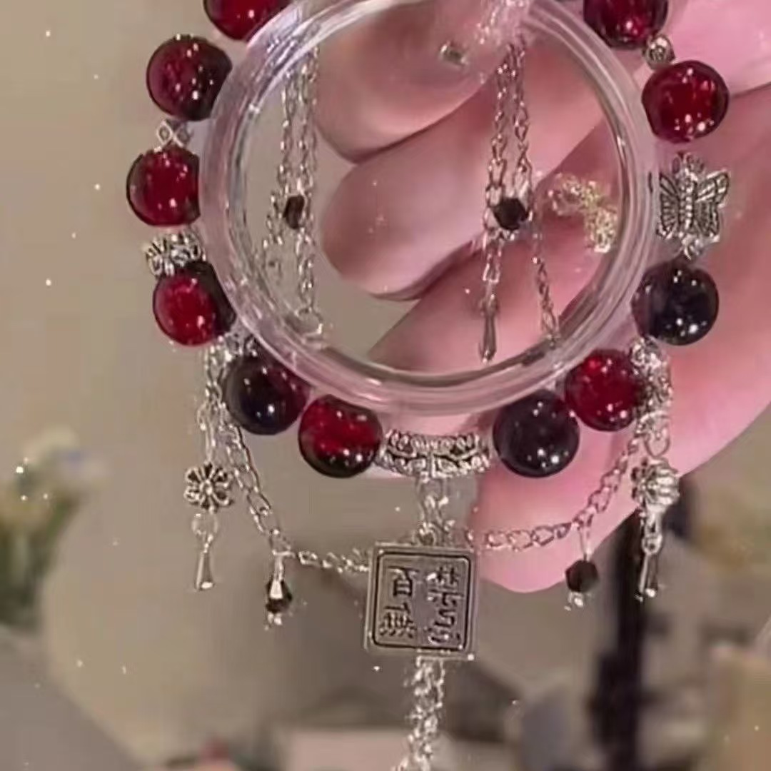 Cien Guan Ben Ben cientos de tabúes de alto valor facial impresión derivada pulsera china ins muñeca di pulsera antigua