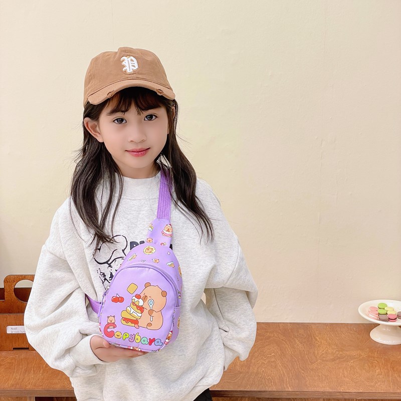 Bolsos de pecho de dibujos animados japoneses para niños y niñas encantadores carteras de cambio de bebé Capibara nuevas bolsas de impresión para niños
