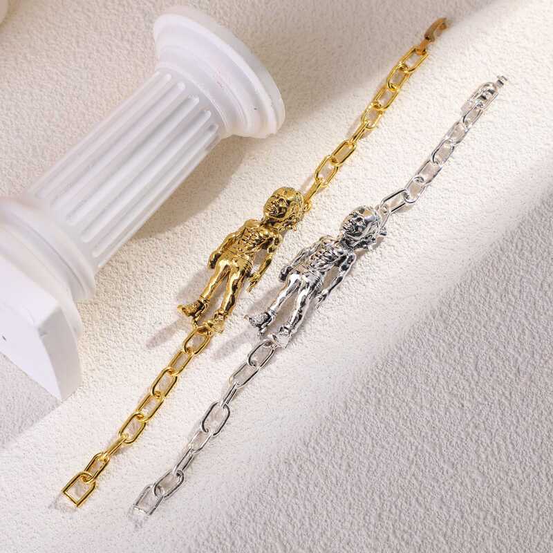 Cross-Border Light Luxury Personalized 3D Doll Thick Chain Bracelet Vintage Trendy Hip-Hop Niche Accessories Wholesale Cross-Border Light Luxury Personalized 3D Doll Thick Chain Bracelet Vintage Trendy Hip-Hop Niche Accessories Wholesale