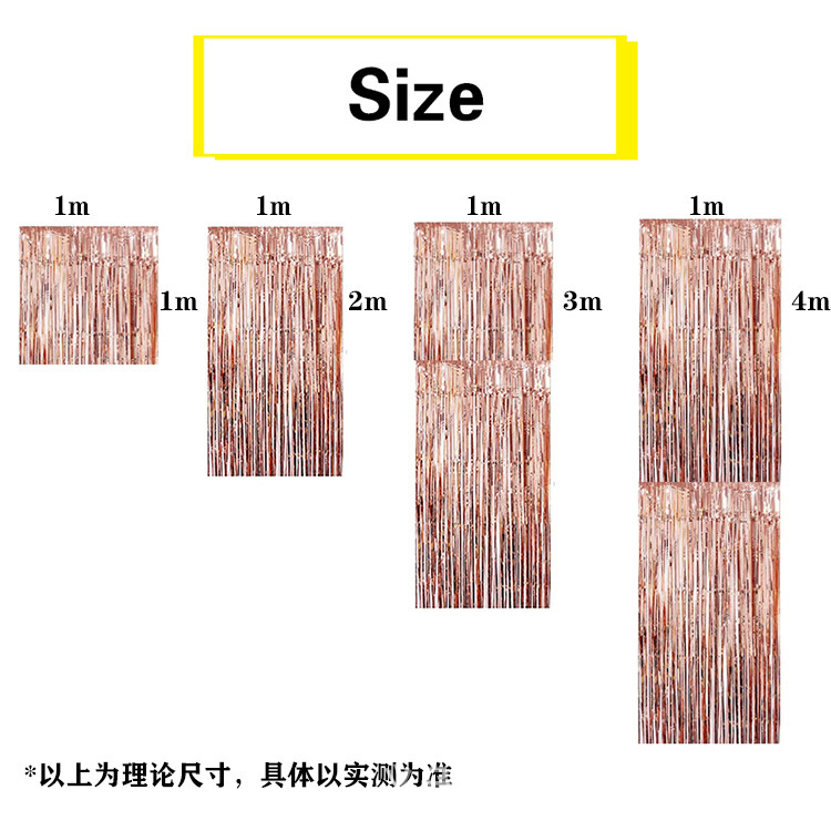 Cortina de lluvia brillante, cortina de puerta tipo lluvia, cortina con borde de aluminio, decoración para fiestas de cumpleaños y bodas, cinta con borlas, venta al por mayor transfronteriza