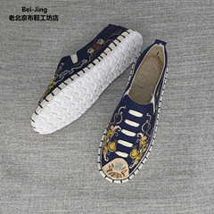 新春布仆繡藝民族風刺繡鳳凰布鞋古風漢服繡花鞋國潮軟底休閒男鞋