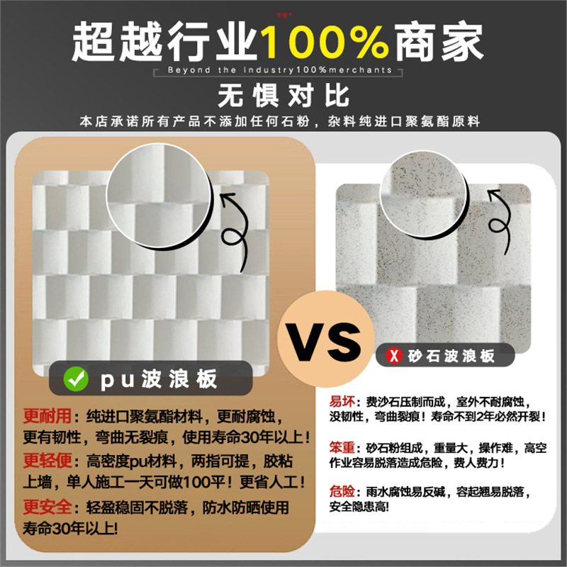 Tablero de ondas de pu tablero geométrico componente ladrillo pu nueve cuadrados ladrillo hueco piedra cultural pared de fondo panel de piedra