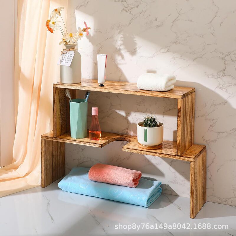 Bathroom Sink Shelf Organizer Faucet Kitchen Spice Countertop Storage Rack Soap Cosmetic Storage Vanity