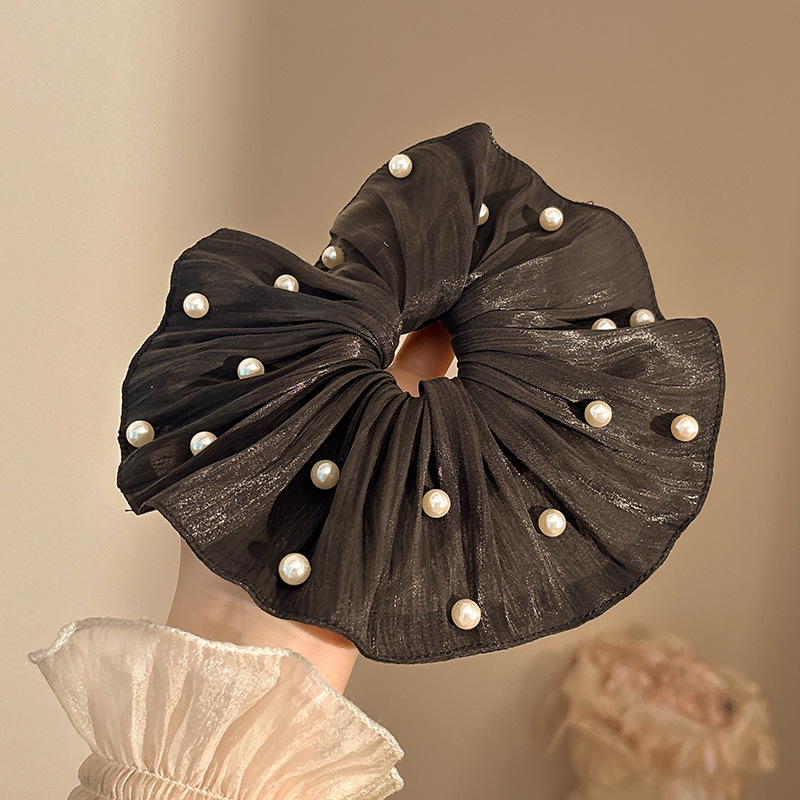 Coletero Scrunchie de Encaje con Flor de Alta Elasticidad para Mujer