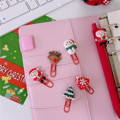 Christmas resin cute paper clip office document storage finishing binding student prizes Christmas gifts