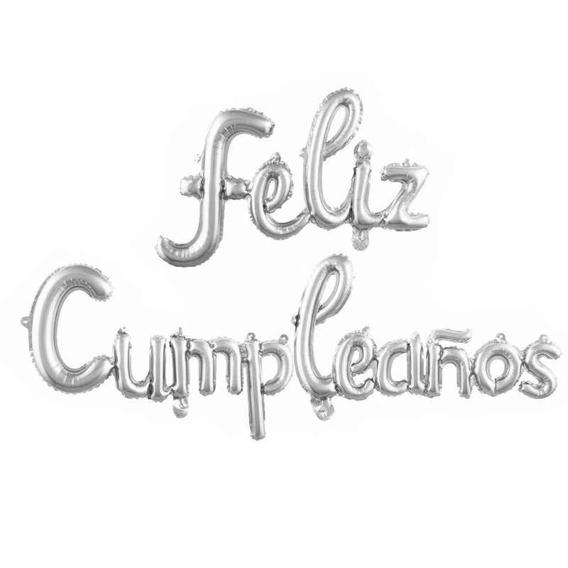 Set de globos con letras “FELIZ CUMPLEAÑOS” – 16 pulgadas, color dorado o rosa