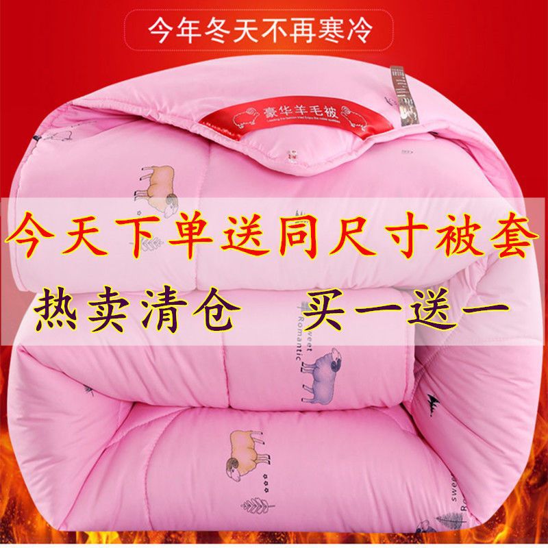 Send quilt[ 10 Jin]wool quilt Winter quilt thickening keep warm The quilt core Double 1.5m2 Mi Ju Home Dormitory