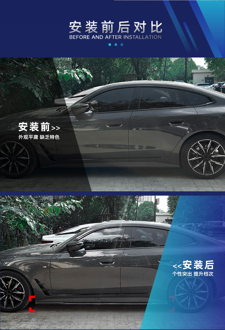 Suitable for Bmw 4 Series G26 Sport Edition Mp Model Front Lip, Front Spoiler, Side Skirts, Louvers, Rear Corner Modification Parts