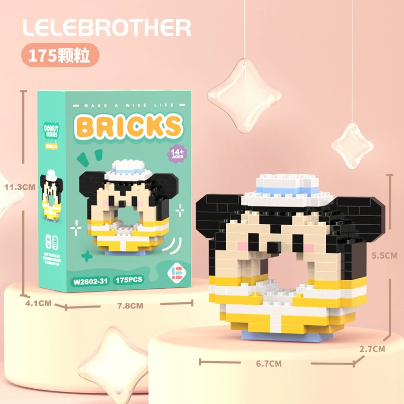Micro‑block cartoon doll constructor (Lego style), strawberry & mini bears, blind box, micro pieces