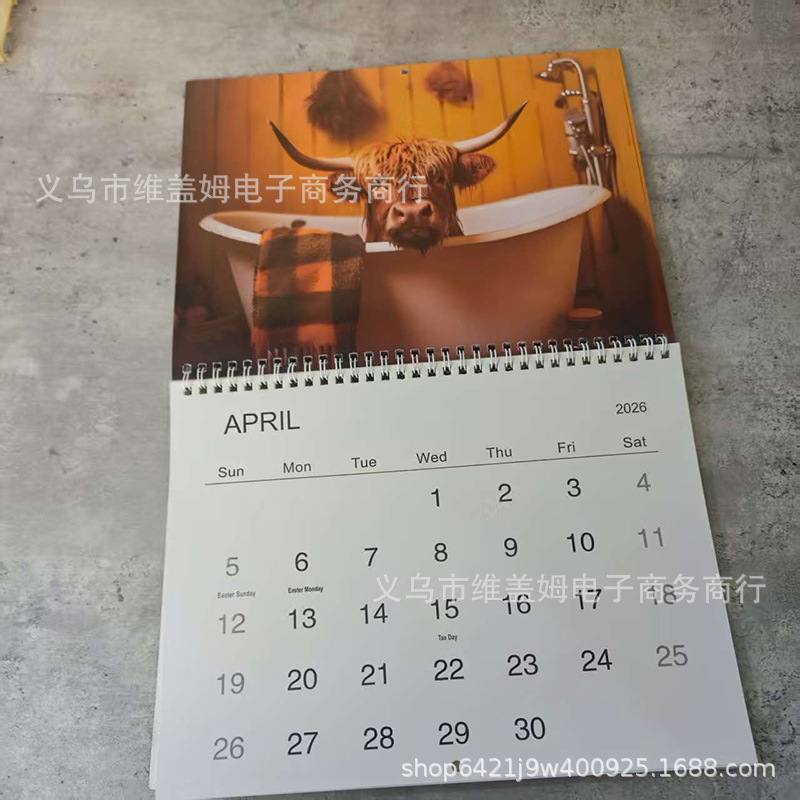 家居装饰2026年浴缸高地牛日历   "HIGHLAND COWS 2026 CALENDAR"|undefined
