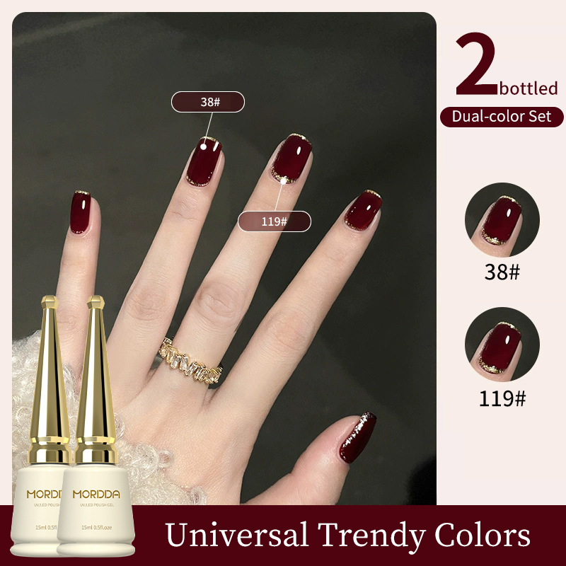 2025 nuevo traje especial de salón de manicura de color popular de color blanco mágico de champán de platino