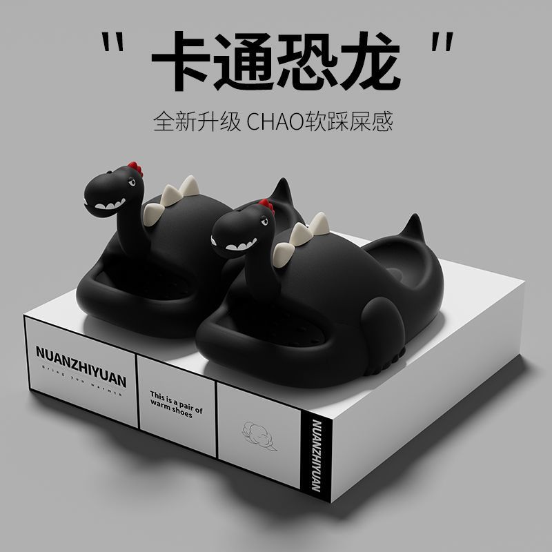 Dinosaurio lindo hogar antideslizante suela gruesa zapatillas para niños verano Niños Niñas EVA cerrado dedo del pie bebé zapatillas al aire libre