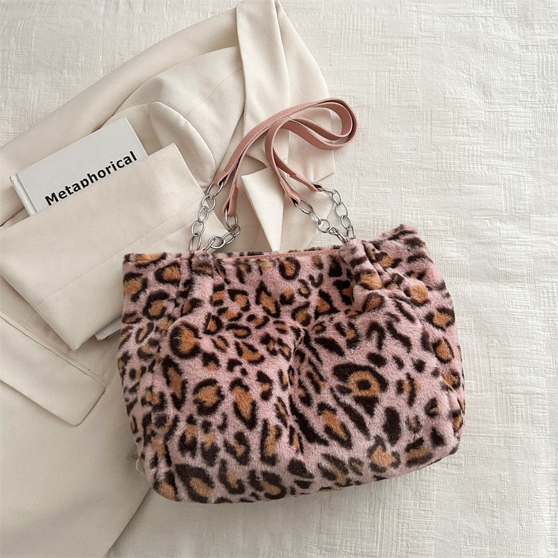 Women's fashion large capacity tote bag leopard print one shoulder underarm bag trend_voghion.com