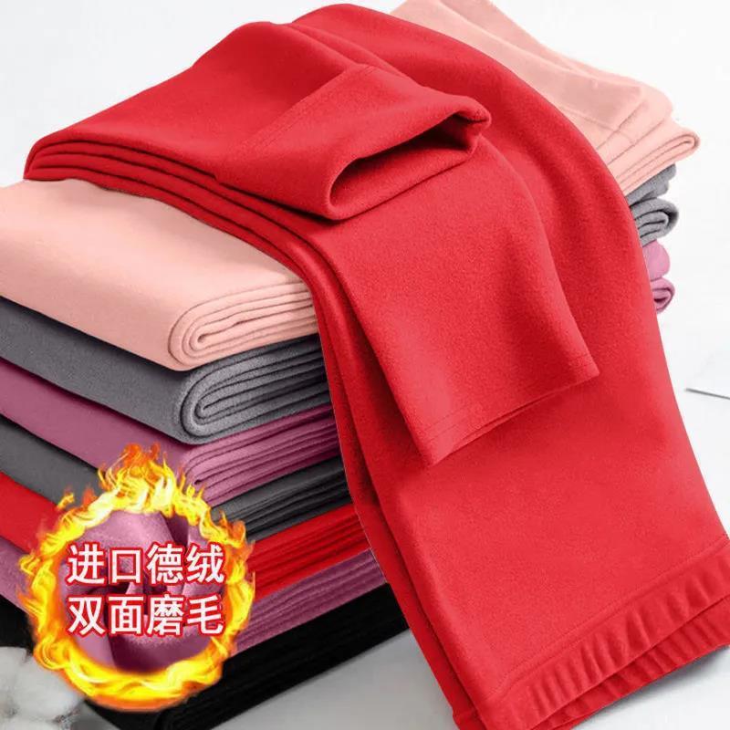 따뜻한 바지 여성용 벨벳 자체 가열 37 도 일정한 온도 양면 샌딩 레깅스 모든 경기 슬림핏 슬리밍 탄성 여성용 바지