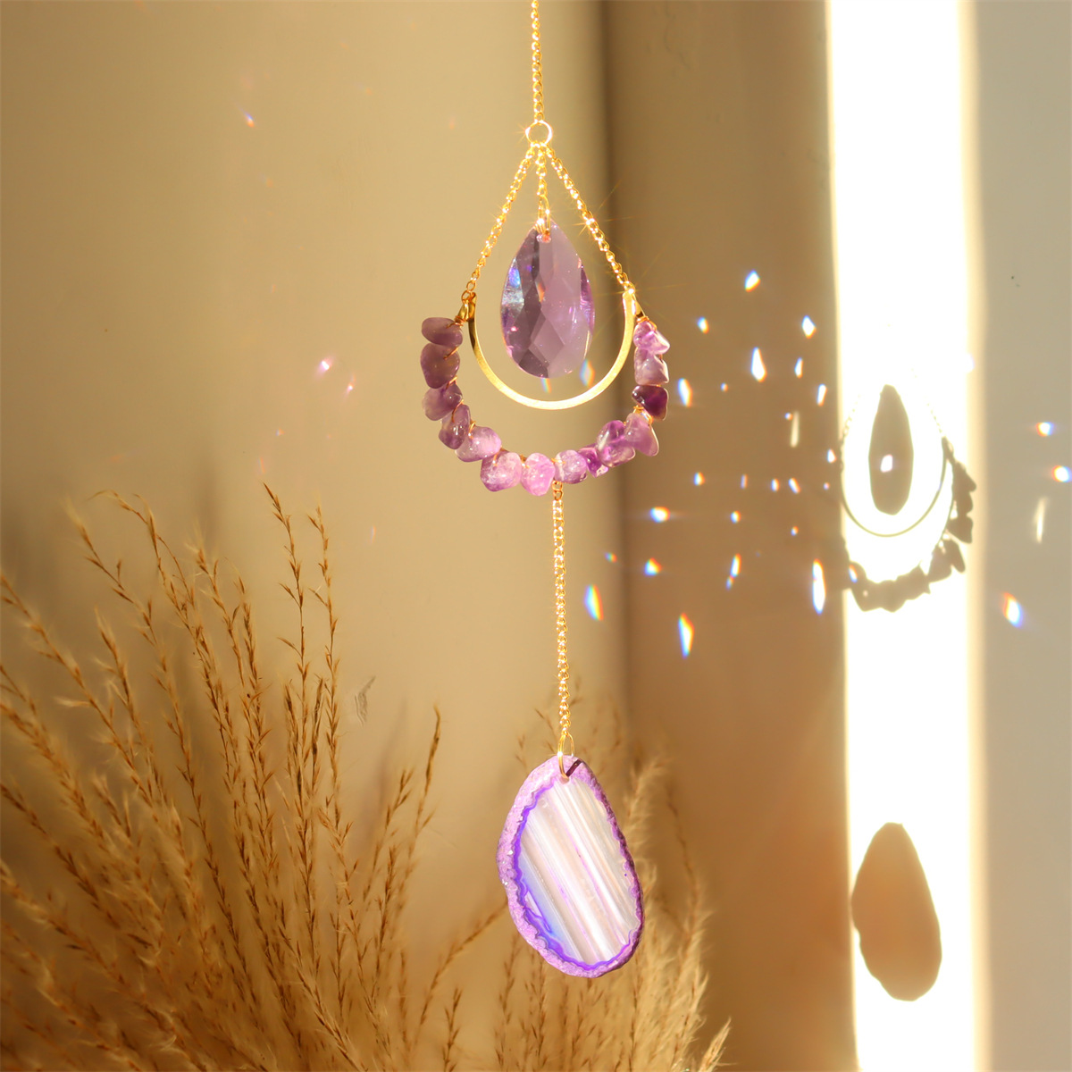 Daily Occasion Pastoral Oval Crystal Pendant Artificial Decorations