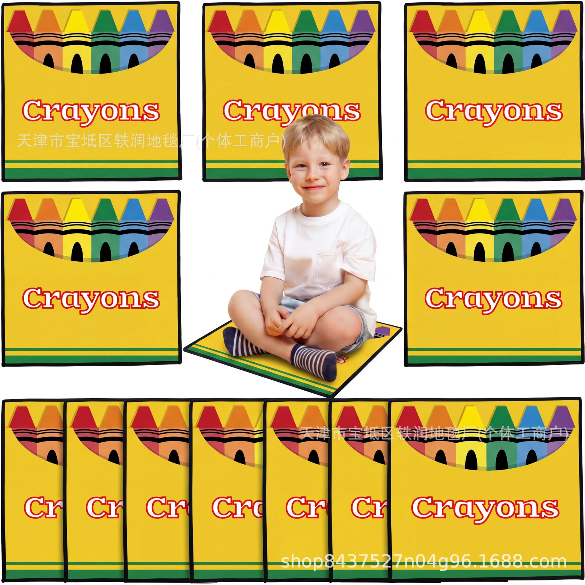 Bolalar bog'chasi markazlari uchun Amazon Creative Fun Play Mat, bolalar uchun sovutadigan o'rindiq yostig'i, oson parvarishlanadigan billur baxmal pol mat