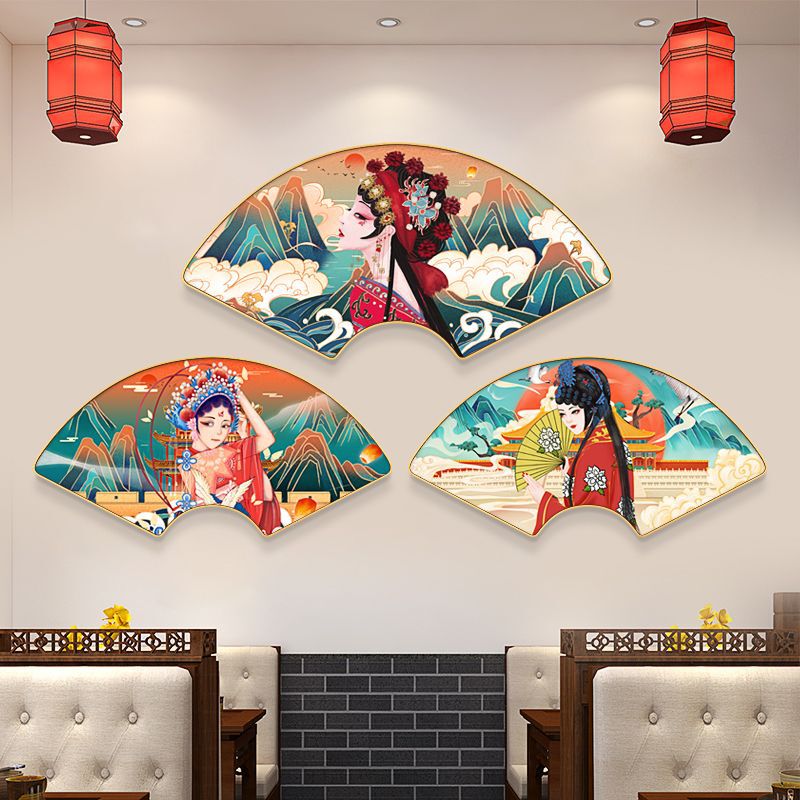 National Trend Chinoiserie Decorative Painting Restaurant Hanging Painting Hua Dan National Trend Facial Makeup Fan-shaped Sichuan Cuisine Restaurant Hot Pot Restaurant Wall National Trend Chinoiserie Decorative Painting Restaurant Hanging Painting Hua Dan National Trend Facial Makeup Fan-shaped Sichuan Cuisine Restaurant Hot Pot Restaurant Wall