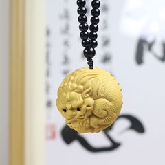 黃楊木有求必應貔貅轉運球珠天然實木雕刻男士隨身盤玩手把件掛件