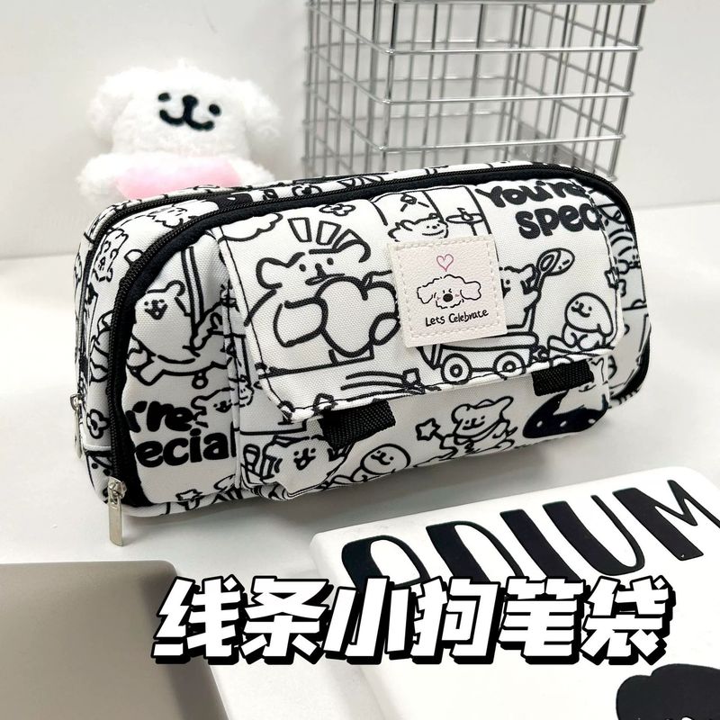 フリップスノーキティペンバッグイン高価値学生文具バッグ大容量漫画かわいい鉛筆収納ボックス|undefined