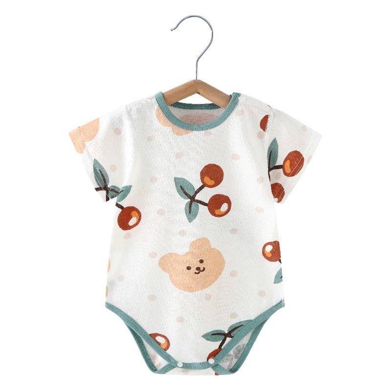 Летние пижамы из чистого хлопка для малышей класса А, детский треугольный комбинезон, бесшовный комбинезон для новорожденных, костюм для ползания.