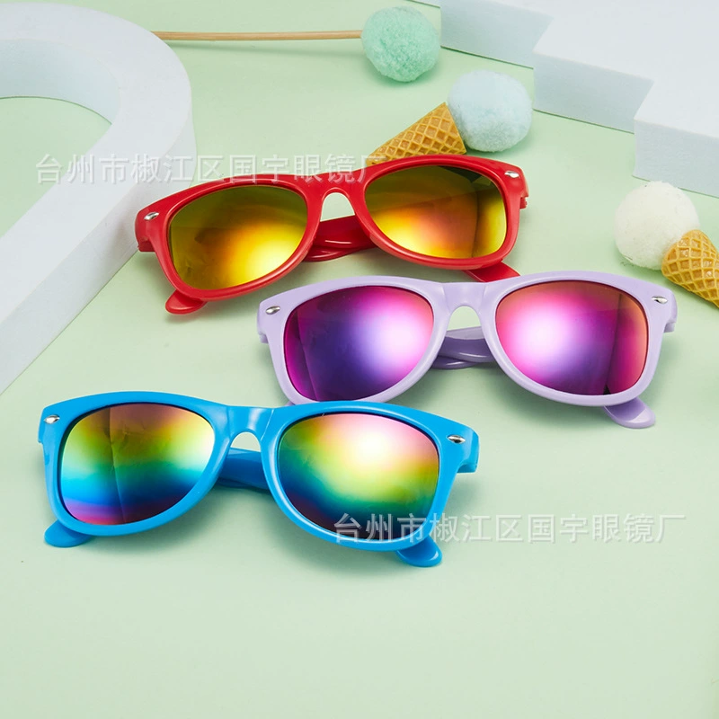 Новые детские рисовые гвозди солнцезащитные очки оптом цветные солнцезащитные очки детские очки производитель мужских и женских детских солнцезащитных очков