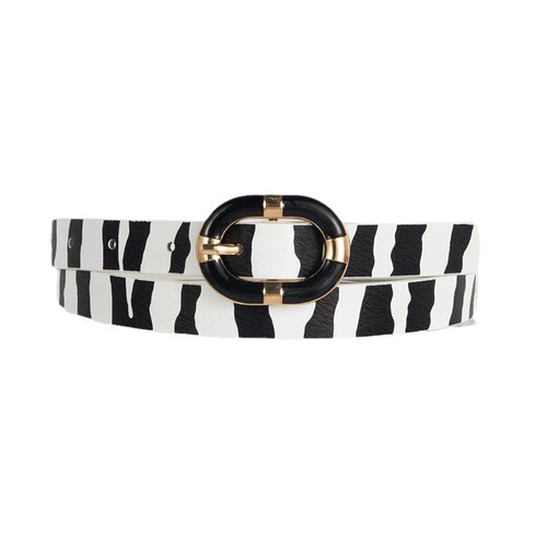 European and American Cross-border Elliptical Buckle Fashion Milky Pattern Versatile Women's Belt High-end Women's Waist Belt Factory